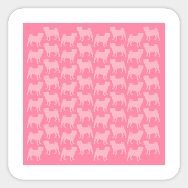 Pink Pug Pattern Sticker by XOOXOO